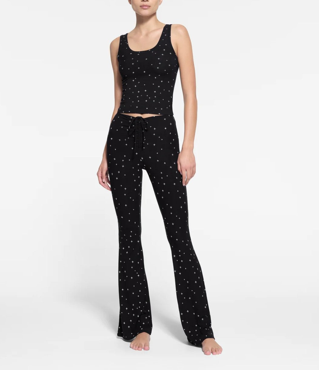 Skims Star Print Rib Pyjama Pants